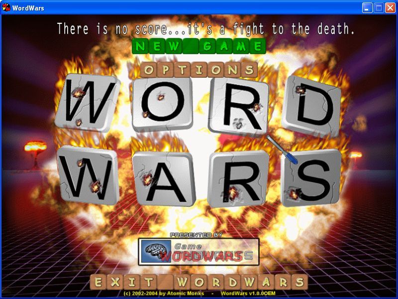 WordWars (Windows) screenshot: The title screen