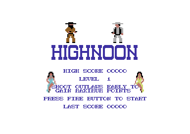 Highnoon (Commodore 64) screenshot: Title
