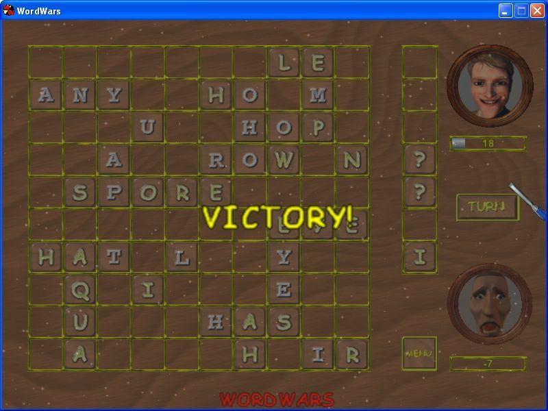 WordWars (Windows) screenshot: Game Over!
