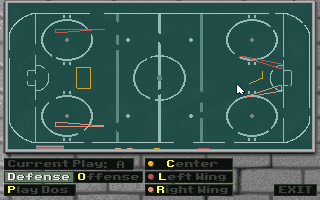 Wayne Gretzky Hockey 3 (DOS) screenshot: Tactics Editor