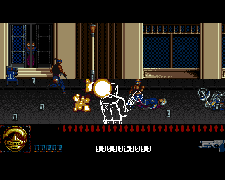 Predator 2 (Amiga) screenshot: That thug shot dead a motorcycle cop