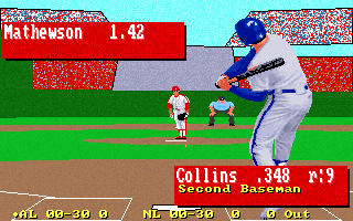 Earl Weaver Baseball II (DOS) screenshot: Waiting for the ball (MCGA)