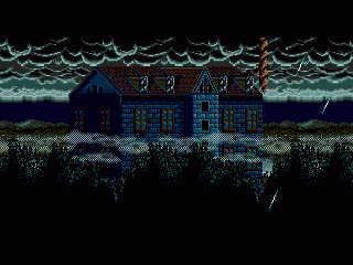 Splatterhouse 2 (Genesis) screenshot: The Splatterhouse from the intro