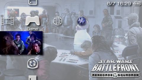Star Wars: Battlefront - Renegade Squadron (PSP) screenshot: Game UMD in PSP XMB