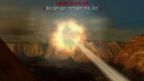 Ace Combat X: Skies of Deception (PSP) screenshot: Missile view: target destroyed!