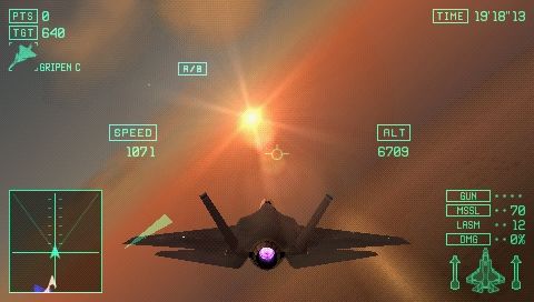 Ace Combat X: Skies of Deception (PSP) screenshot: Into the sun