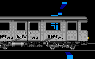 Bi-Fi Roll: Snack Zone (DOS) screenshot: Subway journey cutscene