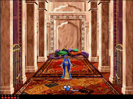 Prince of Persia 2: The Shadow & The Flame (Macintosh) screenshot: Winners don't use drugs, POP, honestly?