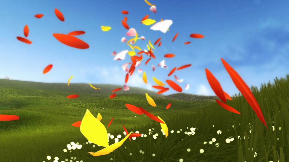 Flower (PlayStation 4) screenshot: A flowery trail
