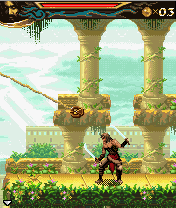 Prince of Persia: The Two Thrones (J2ME) screenshot: The prince holds two swords.