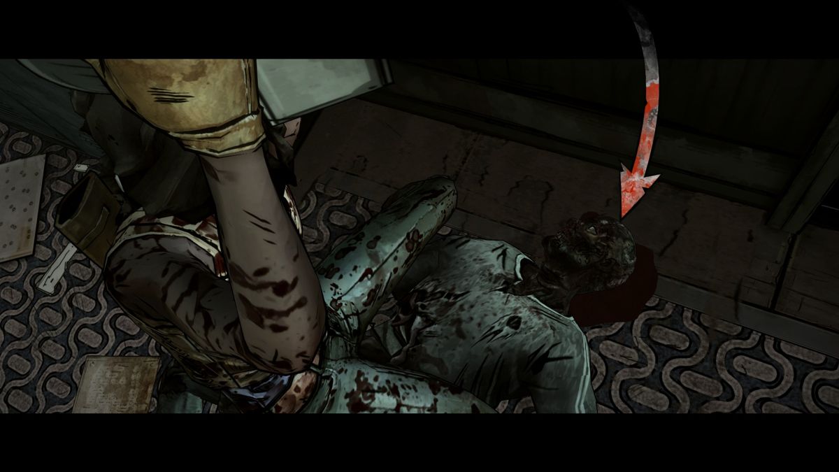 The Walking Dead: Michonne (Windows) screenshot: Episode 1 - Anything can be a weapon here, even a cash register