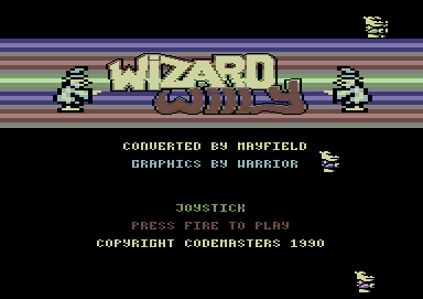 Wizard Willy (Commodore 64) screenshot: Title screen and credits