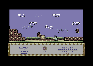 Wizard Willy (Commodore 64) screenshot: I shot an enemy.