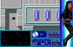 Moonwalker (DOS) screenshot: Level 1 start - find the items and parts of the rabbit suit.