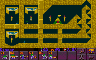 Lemmings 2: The Tribes (Atari ST) screenshot: Egyptian lemmings.