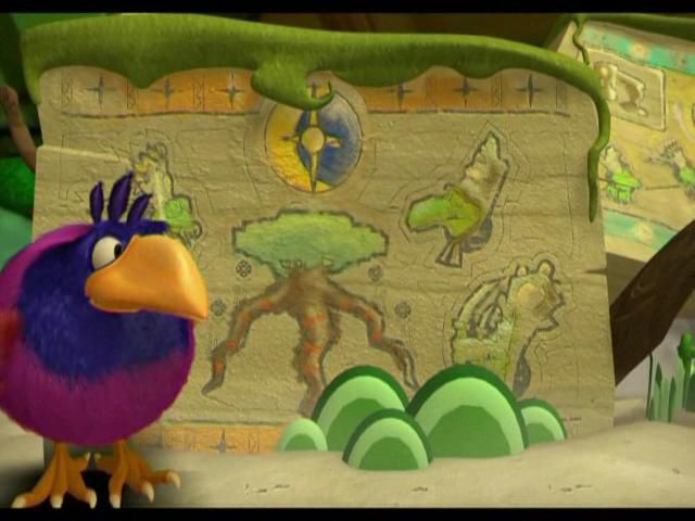 Kooka Bonga (Windows) screenshot: The game starts with an animated intro telling about the Acenstor tree and its life-seeds.
