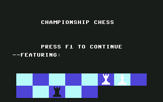 Sargon II (Commodore 64) screenshot: Title screen (as Championship Chess)