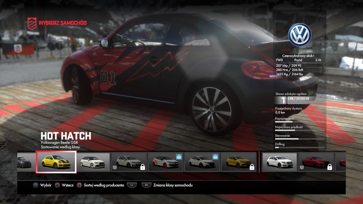 Driveclub (PlayStation 4) screenshot: Car selection