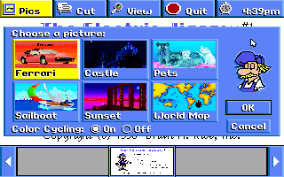 Electric Jigsaw (DOS) screenshot: Selecting the picture (VGA)