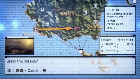 Ace Combat X: Skies of Deception (PSP) screenshot: Mission start