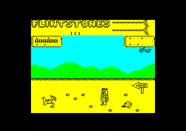 Yabba Dabba Doo! (Amstrad CPC) screenshot: The game begins