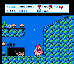 Don Doko Don 2 (NES) screenshot: Underwater