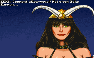 Leather Goddesses of Phobos! 2: Gas Pump Girls Meet the Pulsating Inconvenience from Planet X (DOS) screenshot: Goddess queen