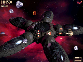 Super Stardust (DOS) screenshot: First stage