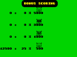 Psycho Pigs UXB (ZX Spectrum) screenshot: Bonus scoring