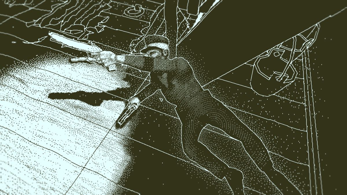 Return of the Obra Dinn (Windows) screenshot: An attempt to shoot with guns