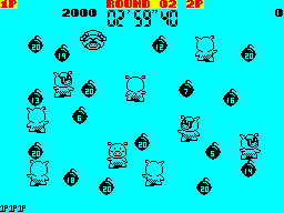 Psycho Pigs UXB (ZX Spectrum) screenshot: More pigs this time