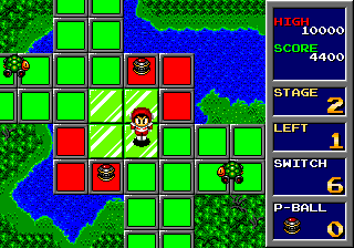 Trampoline Terror! (Genesis) screenshot: Stage 2