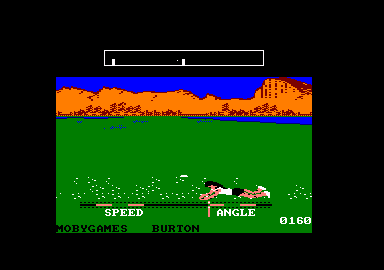 California Games (Amstrad CPC) screenshot: Diving to catch.