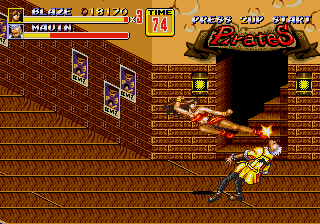 Streets of Rage 2 (Genesis) screenshot: Blaze's flying kick