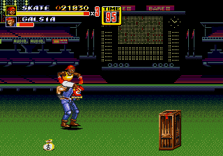 Streets of Rage 2 (Genesis) screenshot: Skates jump on shoulders and punch move