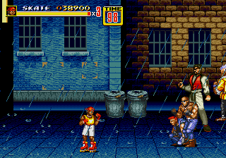 Streets of Rage 2 (Genesis) screenshot: Skate waits for the enemies to approach