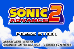 Sonic Advance 2 (Game Boy Advance) screenshot: Title Screen