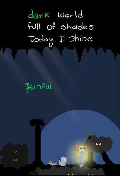 Today I Die (Browser) screenshot: Shining in a dark world. I drove the gray clouds away from something.