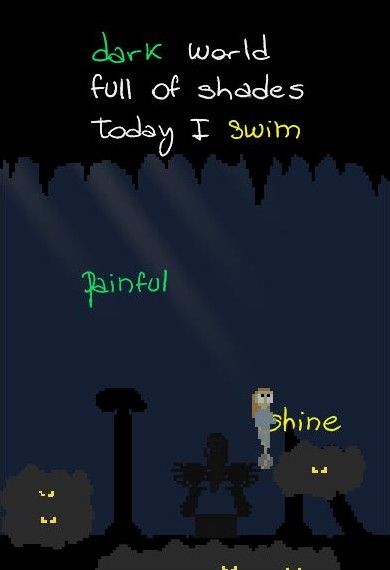 Today I Die (Browser) screenshot: Now I am swimming in a dark world.