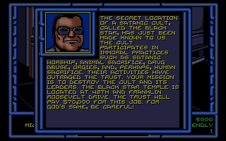 The Punisher (DOS) screenshot: Mission Briefing