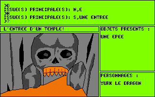Orphée: Voyage aux Enfers (Amstrad CPC) screenshot: Enter the skull and reborn...