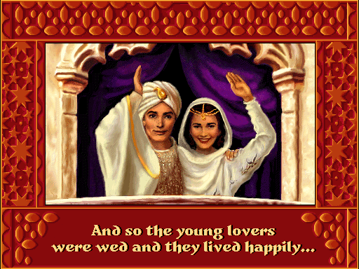 Prince of Persia 2: The Shadow & The Flame (Macintosh) screenshot: Seems like a happy ending