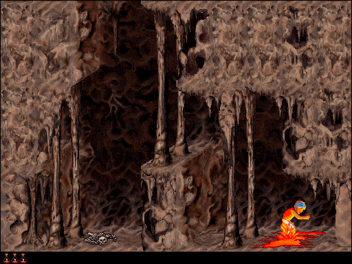 Prince of Persia 2: The Shadow & The Flame (Macintosh) screenshot: Watch out where you put your feet