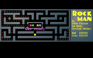 Rock Man (DOS) screenshot: Part way through level one
