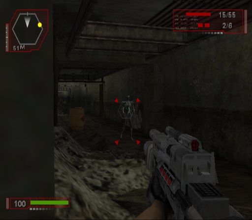 Terminator 3: Rise of the Machines (PlayStation 2) screenshot: First Enemy