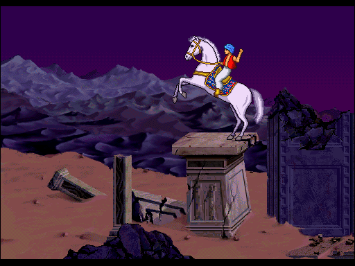 Prince of Persia 2: The Shadow & The Flame (Macintosh) screenshot: A horse, perfect!