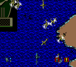 CrossFire (Genesis) screenshot: Flying over water.