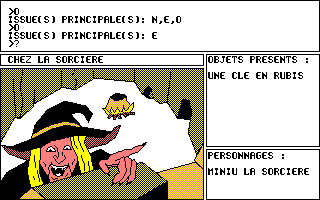 Orphée: Voyage aux Enfers (Amstrad CPC) screenshot: Oh, bad witch
