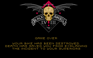 Killing Cloud (Atari ST) screenshot: Game Over.