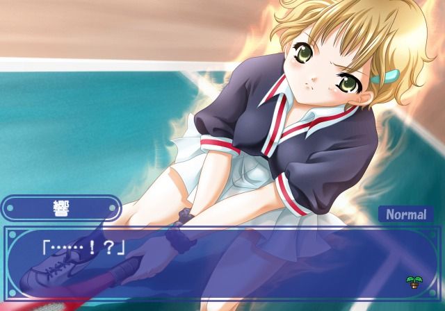 Love Songs Adv: Futaba Riho 14-sai - Natsu (PlayStation 2) screenshot: That girl is on fire